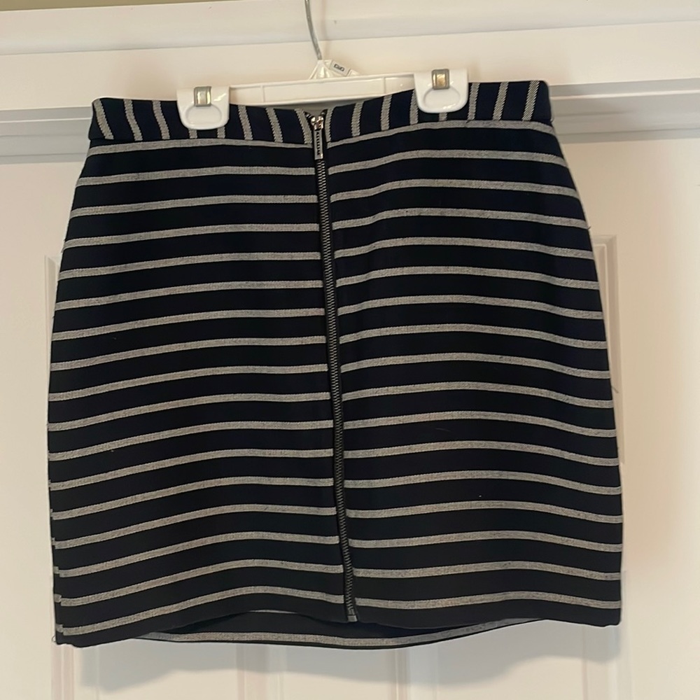 Blue and gray mini skirt